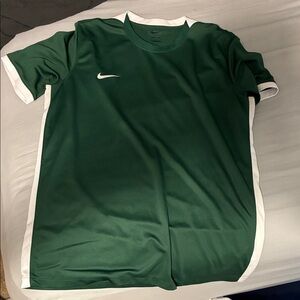 Nike Forest Green and White Sports Tee